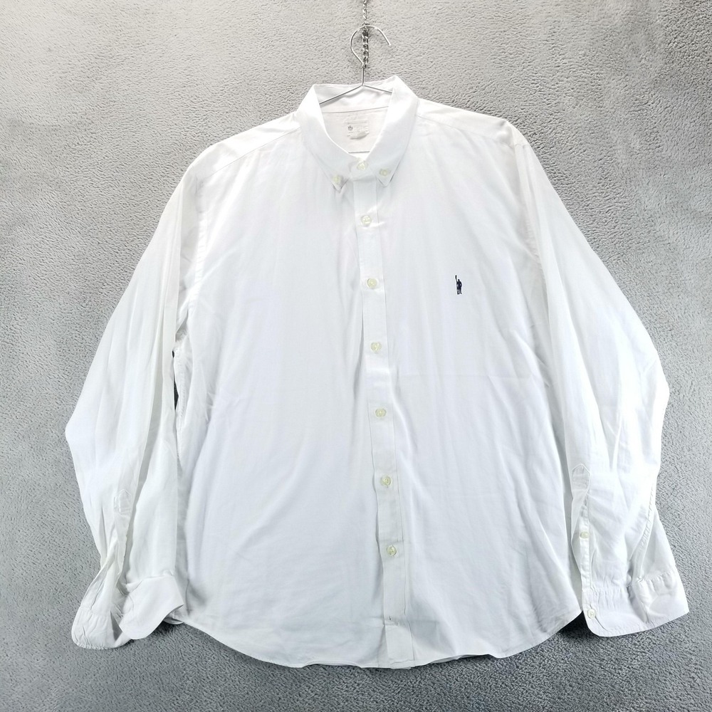 J Crew Shirt Mens XL White Sunwashed Oxford Long Sleeve Button Down Oarsman